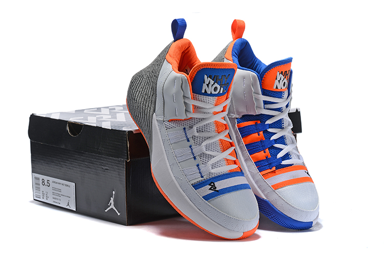 Jordan Why Not Zero.2 White Orange Blue Grey Shoes - Click Image to Close